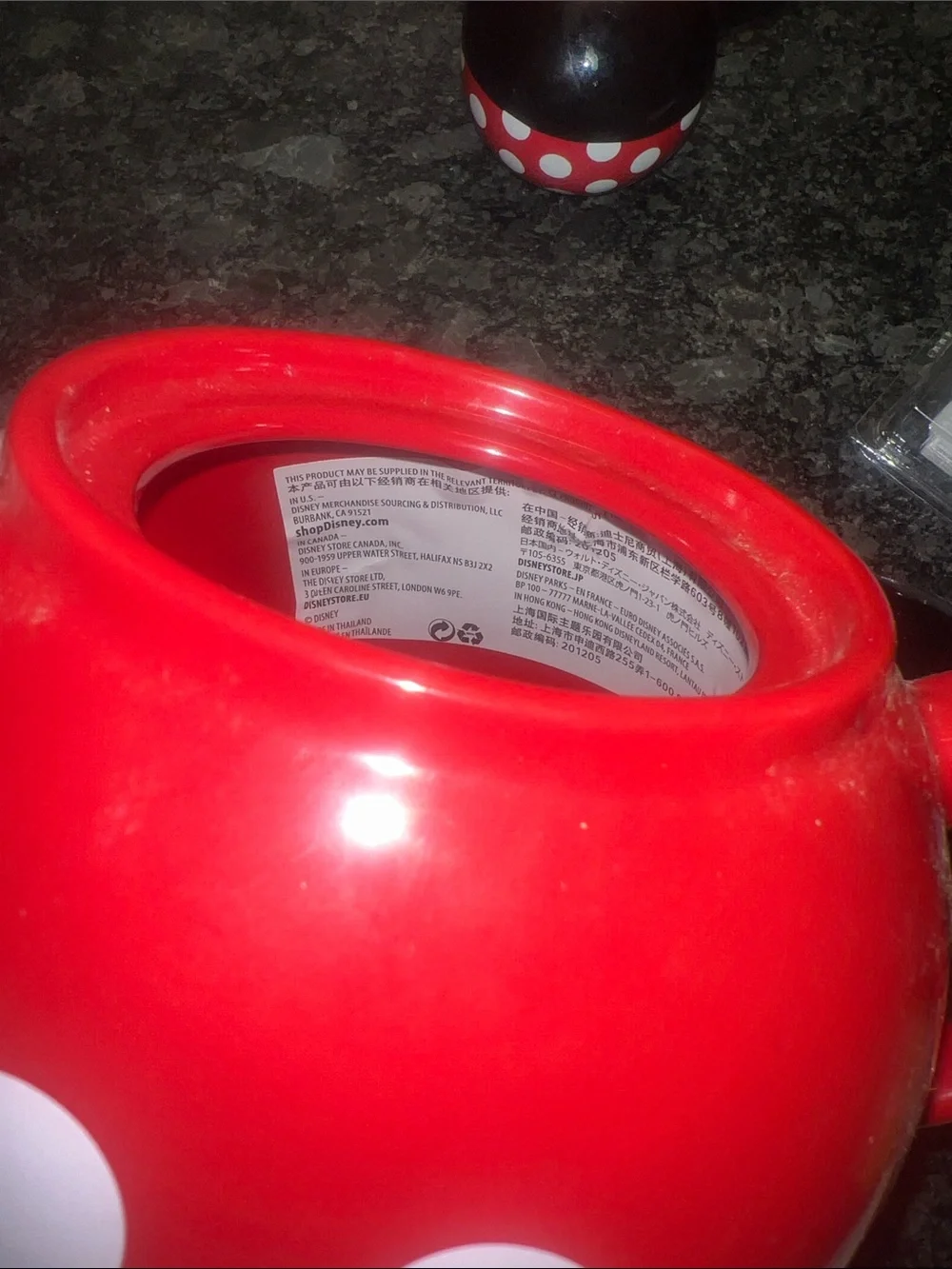 Disney Mickey Mouse Ceramic Tea pot. New with tags.  Minnie Mouse salt shaker.